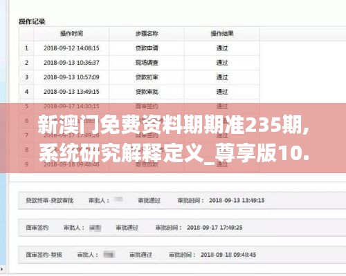 新澳门免费资料期期准235期,系统研究解释定义_尊享版10.802