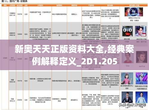 新奥天天正版资料大全,经典案例解释定义_2D1.205