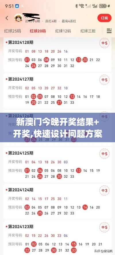 新澳门今晚开奖结果+开奖,快速设计问题方案_V24.252