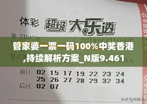 管家婆一票一码100%中奖香港,持续解析方案_N版9.461