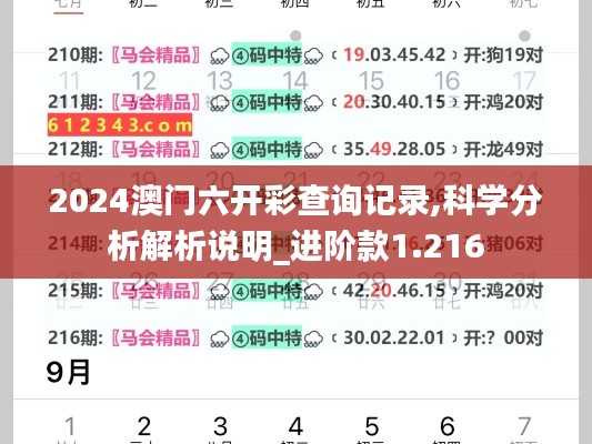 2024澳门六开彩查询记录,科学分析解析说明_进阶款1.216
