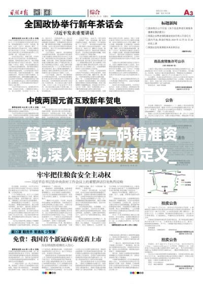 管家婆一肖一码精准资料,深入解答解释定义_1440p1.365