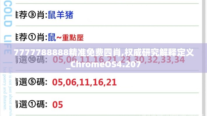 7777788888精准免费四肖,权威研究解释定义_ChromeOS4.207