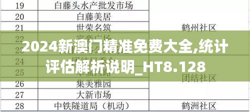 2024新澳门精准免费大全,统计评估解析说明_HT8.128