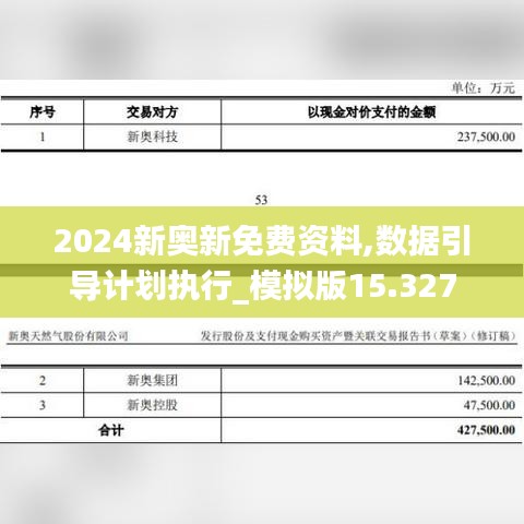 2024新奥新免费资料,数据引导计划执行_模拟版15.327