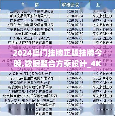 2024澳门挂牌正版挂牌今晚,数据整合方案设计_4K版9.667